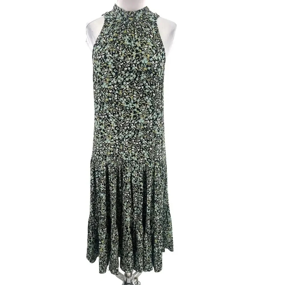 J. Crew Drapey Tiered Dress in Fall‎ Garden Floral Sz 4